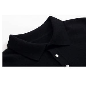 Polo de Hombre, Transpirable, Antiarrugas, Tejido de Punto 16GG, Talla Grande, Nuevo, Cachemira Pura, 260, con Logotipo Teñido, Diseño Formal - Product Image 6