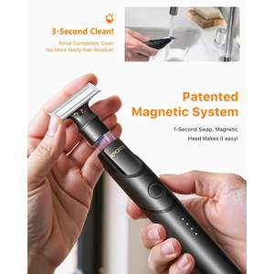 Afeitadora Eléctrica Corporal de Viaje Todo en Uno 12 en 1 con Cepillo Giratorio para Hombres, Carga Rápida USB C, Kit Recortador de Barba y Vello Nasal, IPX7 - Product Image 4