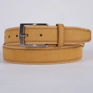 Ceinture en cuir de peau de vache véritable de luxe de bracelet en tissu Oxford pour hommes et femmes boucle ardillon bleue de 3.5cm - Product Image 5