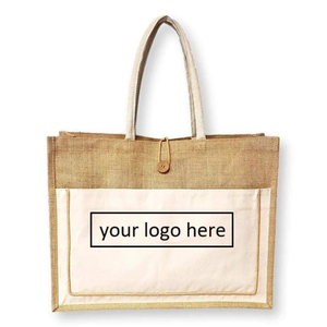 2024 laminé Jute toile sac toile de jute réutilisable bricolage lin sac de plage toile de jute Shopping sacs fourre-tout avec logo personnalisé pour l'exportation - Product Image 2