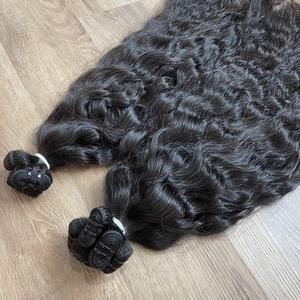 Trama ondulada natural doble dibujada de alta calidad superior cabello humano de Vietnam paquete ondulado de cabello vietnamita crudo - Product Image 5