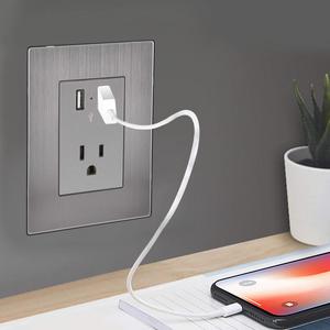 Scheda USB, MXIOL-001, 1 Pezzo, USBx2/Contatto, 110/125-250VAC, 15A, 50/60Hz, 5VDC, 2.1A, Argento, Acciaio Inossidabile/PC. - Product Image 5