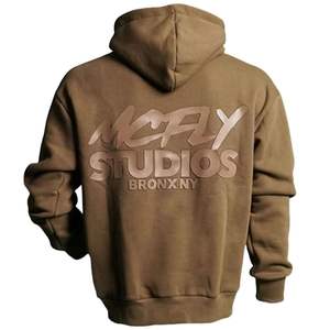 Sudadera con Capucha Marrón para Hombre, de Algodón Grueso, con Bolsillo Tipo Canguro, Estilo Casual Urbano - Product Image 2