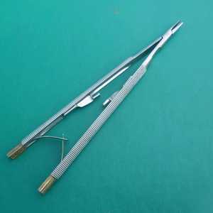 Portaagujas Castroviejle Barraquer de Acero Inoxidable, 16 CM, Instrumentos Quirúrgicos Dentales Manuales, Sutura de Precisión, Clase II CE - Product Image 5