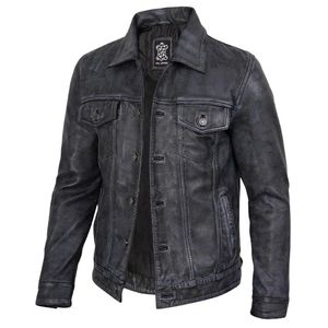 Premium Men's <b>Winter</b> <b>Leather</b> <b>Jacket</b> Casual Outerwear Stand Collar Stylish Smooth Design Eco-Friendly Waterproof Breathable - Product Image 4