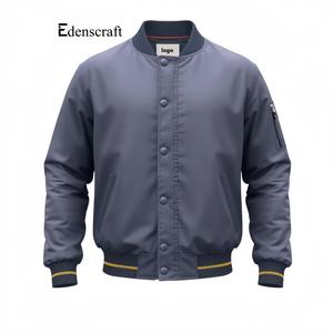 Blouson aviateur vintage en toile pour homme, coupe-vent, écologique, col montant, élégant, streetwear d'hiver, finition personnalisable, génération Z - Product Image 2