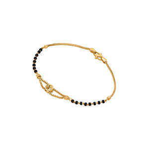 Pulsera Mangalsutra con Flor de Diamantes Vivah Vow - Joyería Religiosa para Bodas de Acero Inoxidable y Latón - Product Image 4