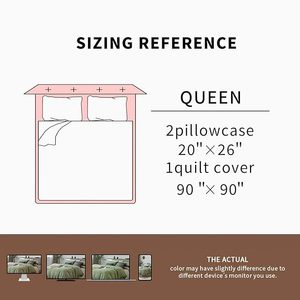 Reine taille 100% coton housse de couette ensemble vente chaude 3 pièces toutes saisons noix de coco bouton fermeture doux respirant solide mariage lavé - Product Image 5