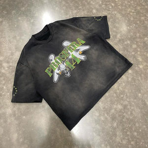 เสื้อยืดโอเวอร์ไซส์สไตล์วินเทจสำหรับผู้ชาย ผ้าฝ้าย 100% คุณภาพสูง เนื้อผ้าหนา ทรงบ็อกซี่ ครอป สตรีทแวร์ ทรงเข้ารูป ผ้าถัก - Product Image 4