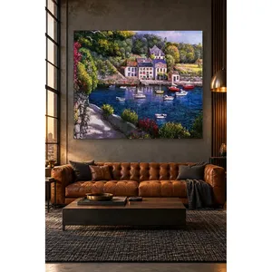 Impression sur toile Fida Sailboat Harbor Village - Product Image 1