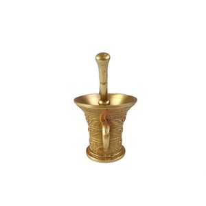 Mortier et pilon en laiton de qualité supérieure pour la cuisine à domicile et le camping dans un mélangeur de haute qualité disponible en différentes tailles - Product Image 5