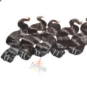 Tressage non transformé machine double trame 100% temple vietnamien Bundle traitement des cheveux bruts aucune vague profonde Extensions de cheveux humains - Product Image 3