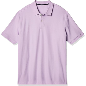 <b>Men's</b> classic <b>lilac</b> polo <b>shirt</b> soft cotton breathable summer casual collared t-<b>shirt</b> for daily wear - Product Image 1