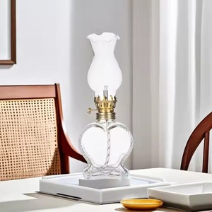 H.M.A Handicrafts Creamy Beige Wood Decorative <b>Hurricane</b> <b>Lantern</b> Oil Lamp for Christmas and Elegant Home Aesthetics - Product Image 4