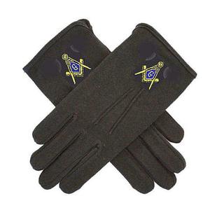 Gants de maître maçon de la Loge Bleue 2026 avec compas carré en cuir blanc et broderie, régalia maçonnique d'extérieur, OEM disponible - Product Image 2