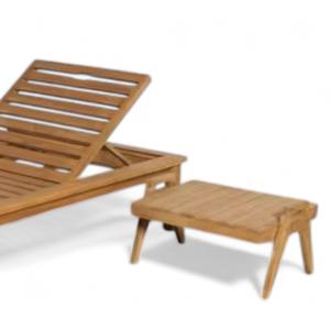Tables de jardin en teck massif Chaises longues latérales en bois naturel résistant aux intempéries pour les entrées d'hôtels de cour de plage en plein air-Vente en gros - Product Image 6