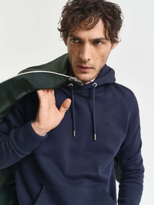 Sweat à capuche pour hommes 100% coton de haute qualité personnalisé coupe ajustée polaire épaisse confortable et en gros en couleur bleue - Product Image 3