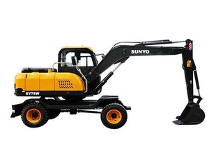 Excavatrice sur pneus SY50W avec boîte de vitesses, couple élevé, moteur Perkins 25 CV, charge maximale 5000 kg, usage agricole - Product Image 6