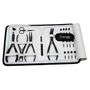 Kit d'installation d'extensions de cheveux, pince à sertir à deux trous, pince à ruban, ouvre-perles, crochet de traction, clips de sectionnement et ciseaux en acier inoxydable - Product Image 1