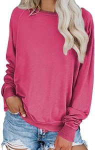 Sudaderas y camisetas finas de manga larga con cuello redondo, lisas y teñidas, informales, para mujer 2026 - Product Image 5