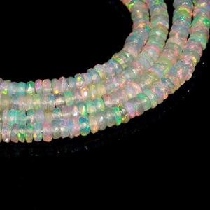 AAA + qualité 16 pouces de long 40 carats brin opale éthiopienne perles de rondelle à facettes perle d'opale de feu pour anniversaire de bijoux personnalisés - Product Image 3