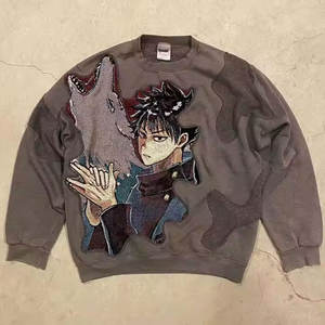 Pull en coton polaire à col rond personnalisé Sweat-shirt vintage pour femme à col rond surdimensionné - Product Image 6