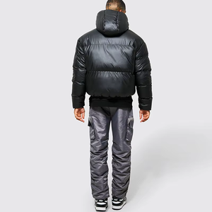 Oem High Quality <b>Down</b> Jacket Padded <b>Coat</b> Custom Logo Winter Warm Black Bubble <b>Men</b>' <b>s</b> Hooded 2026 - Product Image 6
