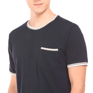 Camiseta con tela de la mejor calidad, camiseta de verano 2026, camisetas de hombre de calidad superior tejidas de estilo informal con ribete de contraste para hombre - Product Image 6