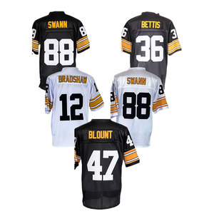 เสื้ออเมริกันฟุตบอลแบบย้อนยุคเย็บแบบเก่า สตีลเลอร์ 12 แบรดชอว์ 32 แฮร์ริส 36 เบตติส 43 โพลามาลู 47 บลูนท์ 52 เว็บสเตอร์ 75 กรีน - Product Image 2