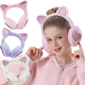 ที่ปิดหูแฟชั่นขนเฟอร์นุ่มสำหรับเด็กผู้หญิง - Product Image 1
