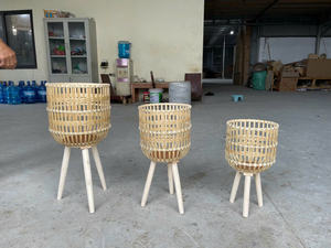 2024 artesanía de bambú de alta calidad diseño moderno cestas de almacenamiento jacinto de agua lavandería cocina decoración del hogar VGreen Art Direct - Product Image 4