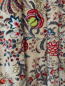 Vintage Style Floral Paradise <b>Print</b> Of Peach Pink Color Cotton Velvet Curtain Custom Size 100% cotton velvet - Product Image 3