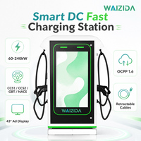Chargeur ultra-rapide DC 240 kW à double connecteur OCPP 4G WiFi étanche IP54 pour infrastructures publiques et bâtiments commerciaux