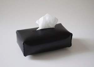 Elegante funda de caja de pañuelos de cuero de lujo para accesorios de sala de estar y dormitorio con detalles hechos a mano de primera calidad - Product Image 4