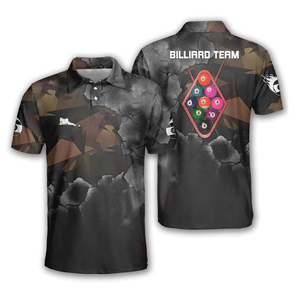 Joueur de billard impression 3D chemise billard équipe chemises pour hommes billard Table tournoi billard polos personnalisé piscine hommes maillots - Product Image 6