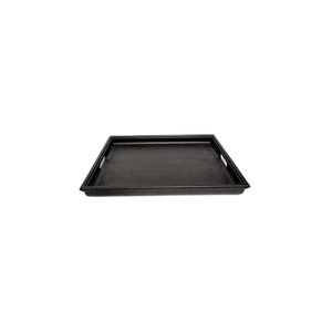 Plateau de service rectangulaire noir avec poignée, finition laquée, couleur unie, usage résidentiel - Product Image 1