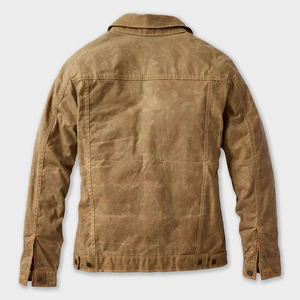 Veste en toile unisexe légère pour l'hiver, vêtement d'extérieur décontracté, coupe régulière, bouton en corne, manteau sur mesure, taille personnalisée, respirant à l'avant - Product Image 2