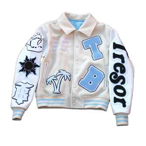 Custom Manufacturer High Quality Embroidery Leather Sleeves Letterman Varsity <b>Jackets</b> for Men Varsity <b>Jackets</b> Customized Versity - Product Image 1