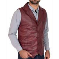 Chaleco de Cuero Vacuno Personalizado a la Moda para Hombre, Corte Ajustado, Ropa de Invierno, Resistente al Viento, Hecho en Pakistán