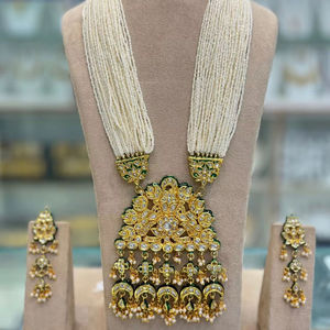 Collier de mariée et boucles d'oreilles en perles de cuivre d'inspiration vintage ensemble de bijoux de mariage de luxe cadeau pour les femmes pour les fêtes - Product Image 1