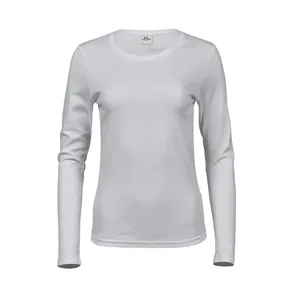 Custom <b>Ladies</b> <b>Long</b> Sleeve Interlock <b>T</b>-<b>Shirt</b> <b>for</b> Promotional Merchandising - Product Image 1