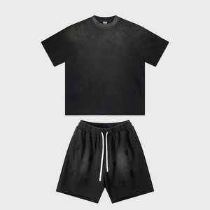 Ensemble chemise et short personnalisés pour hommes Ensembles personnalisés pour hommes Logo personnalisé Causal Two 2 pièces Short pour hommes unisexe - Product Image 2