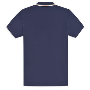 100% เสื้อโปโลผ้าฝ้ายลายกระดูกปลาเฮอริ่งสำหรับผู้ชายผ้าคอตตอนเนื้อสีทึบดีไซน์แบบลำลองเป็นมิตรกับสิ่งแวดล้อม - Product Image 4