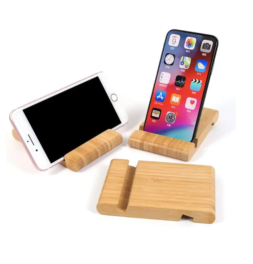 Supporto per cellulare per scrivania supporto per cellulare in legno di legno supporto per Smartphone da tavolo portatile supporto universale per cellulare