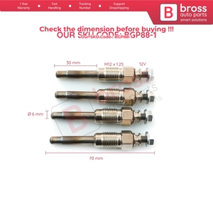 BGP88-1 Juego de 4 Bujías de Incandescencia para Calefacción Auxiliar XS7H6M090AA GN984 para Megane MK1 1.9 TDI - Product Image 5