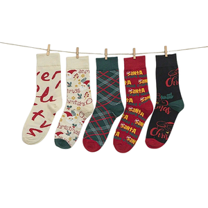 Chaussettes de Noël à motif jacquard en gros en vrac Chaussettes d'équipage de vacances chaudes d'hiver personnalisées Fabricant ODM Direct de l'usine - Product Image 1