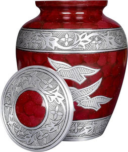 Venta caliente Urnas de cremación de aluminio Artesanías indias Diseño clásico Urnas funerarias para adultos - Product Image 4