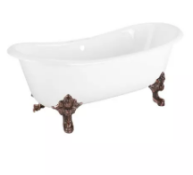 Baignoire sur pattes en fonte Lena de haute qualité avec bord roulé continu et pieds Monarch - Product Image 3