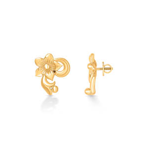 Floral Diamond <b>Stud</b> <b>Earrings</b> for Women <b>Gold</b> Plated <b>Rose</b> <b>Gold</b> & White <b>Gold</b> Trendy Engagement Jewelry - Product Image 3