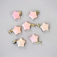 Pendentif étoile minimaliste fait main de haute qualité en améthyste et quartz rose, 20-25 mm, origine Inde, style Feng Shui, pierre de cristal